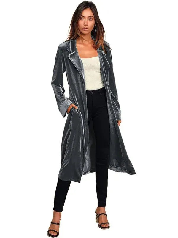 Stilla | Velour Lang Blazer Dame Frakke
