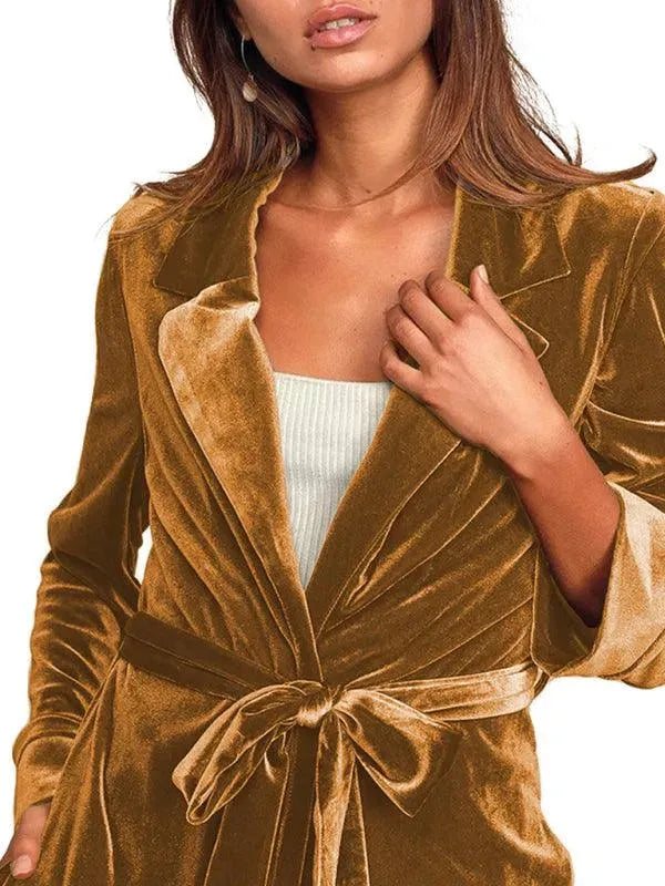 Stilla | Velour Lang Blazer Dame Frakke