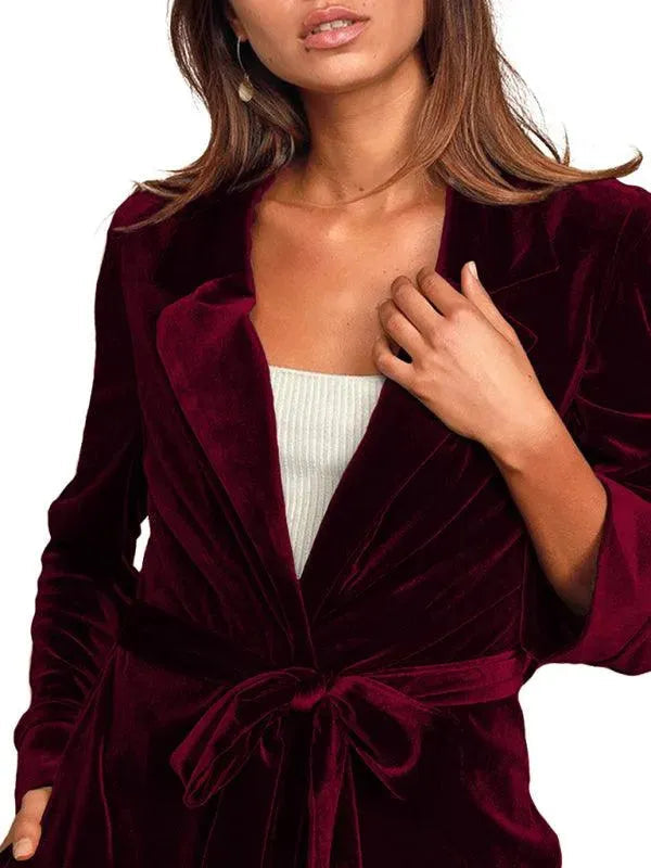 Stilla | Velour Lang Blazer Dame Frakke
