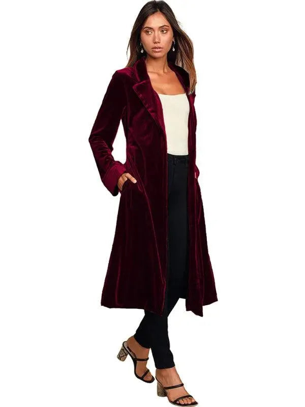 Stilla | Velour Lang Blazer Dame Frakke