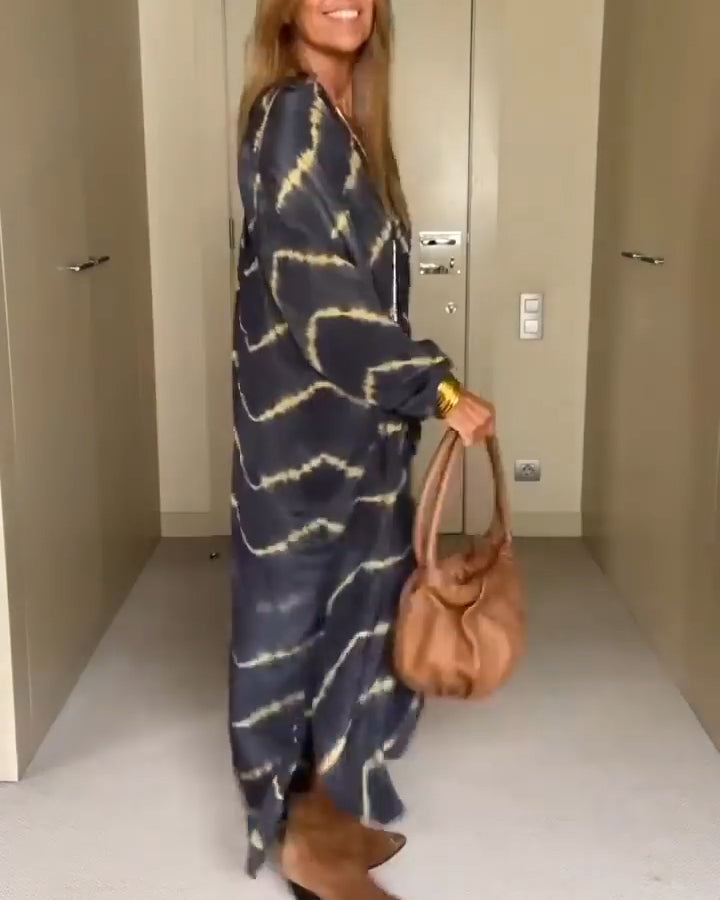 Stilla | Boho Kjole V-Udskæring Stribet