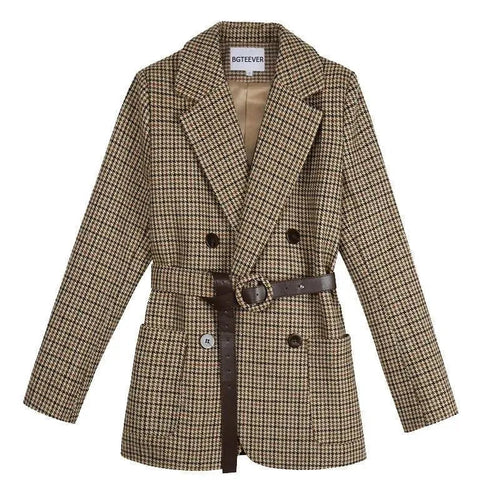 Stilla | Vintage Hahnentrittern Karo Blazer Damer - Vintage - Karo