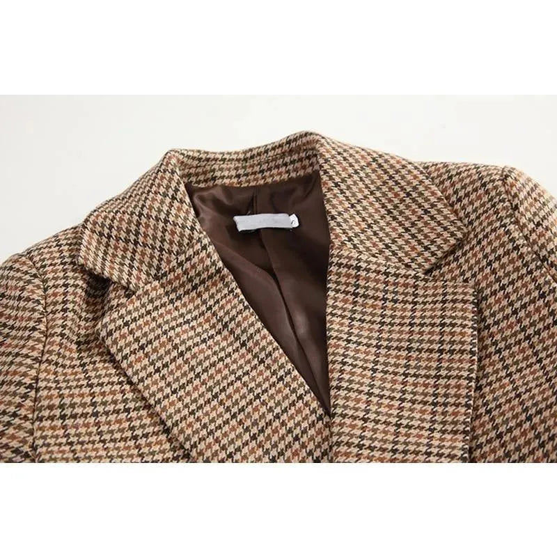 Stilla | Vintage Hahnentrittern Karo Blazer Damer - Vintage - Karo