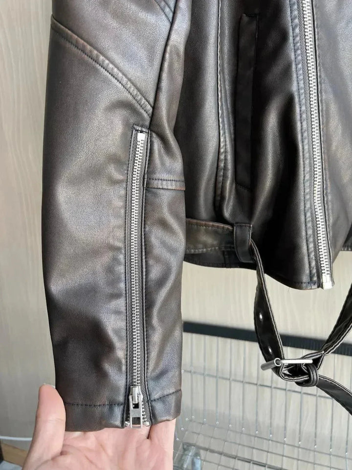 Stilla | Vintage Herre Læder Bikerjakke