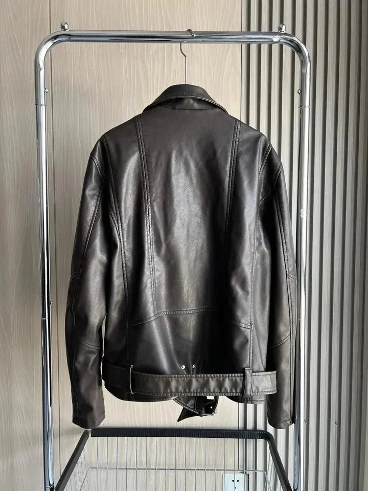 Stilla | Vintage Herre Læder Bikerjakke