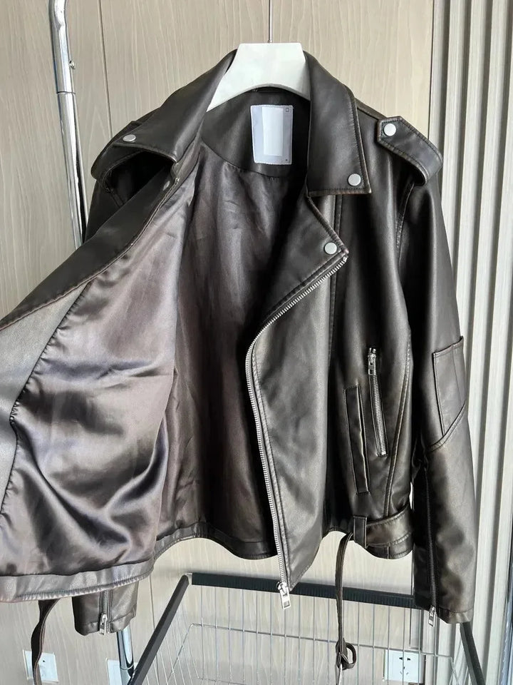 Stilla | Vintage Herre Læder Bikerjakke