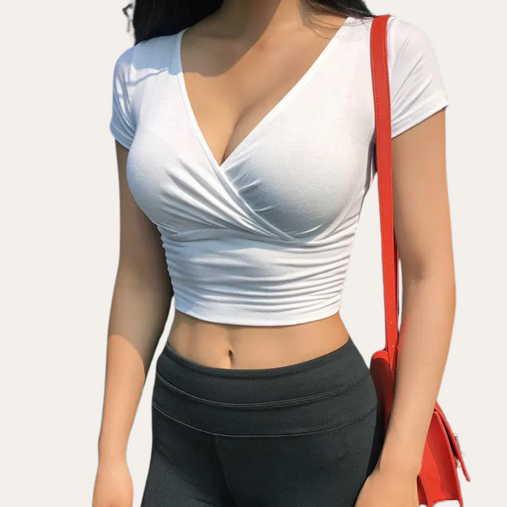 Stilla | Kvinders Bomulds Wrap Crop Top