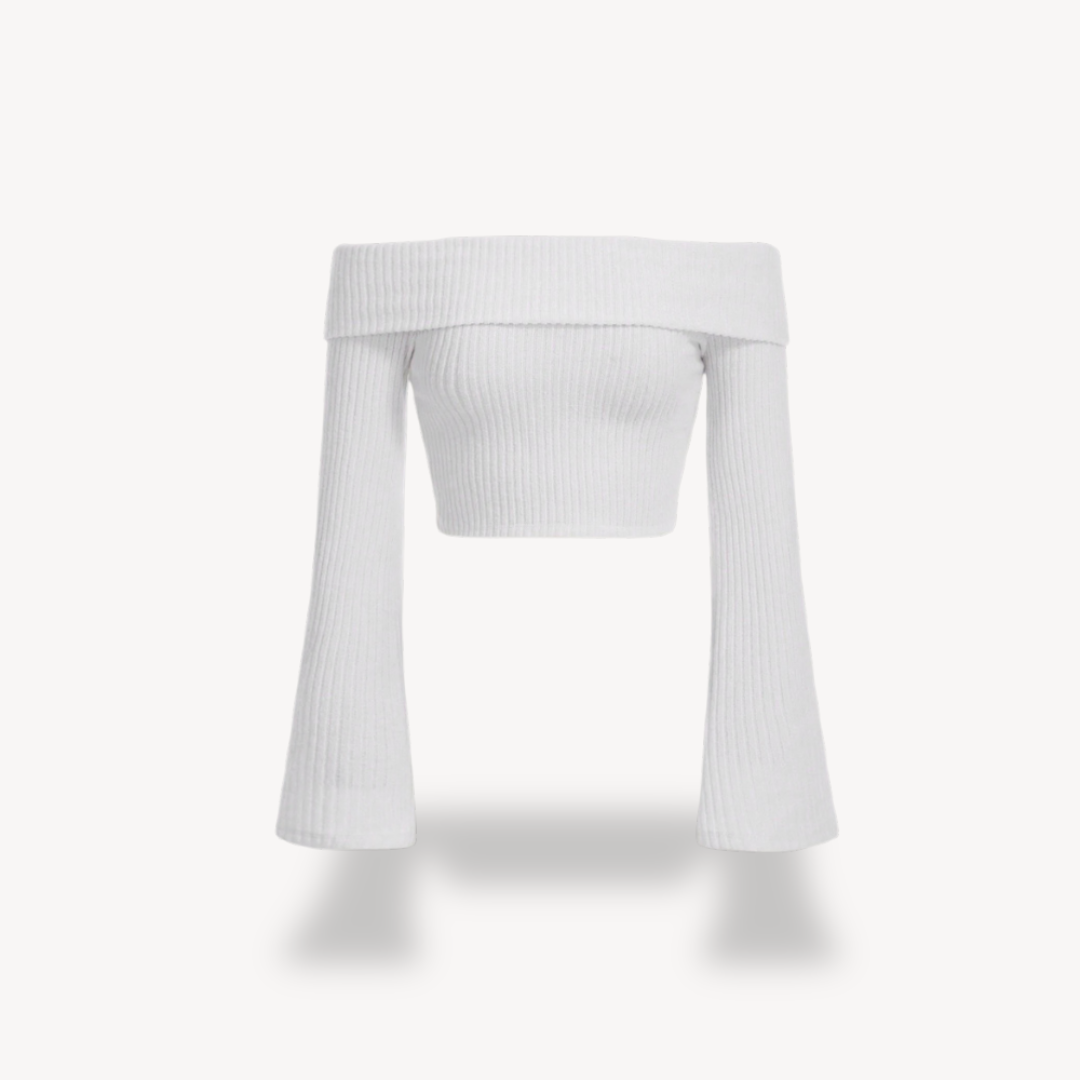 Stilla | Kvinders Ribbet Strik Off shoulder Top