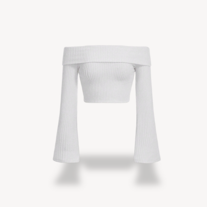 Stilla | Kvinders Ribbet Strik Off shoulder Top