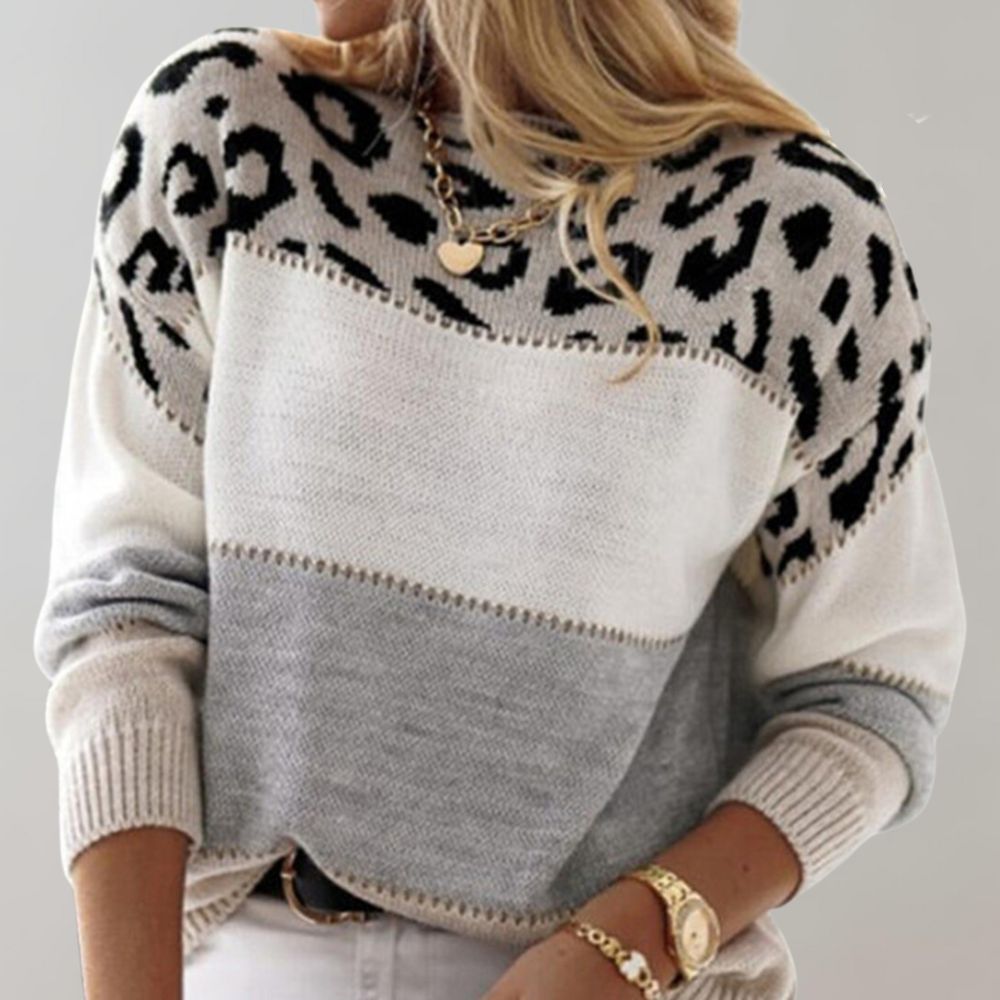 Stilla | Varm Panthertryk Damepullover