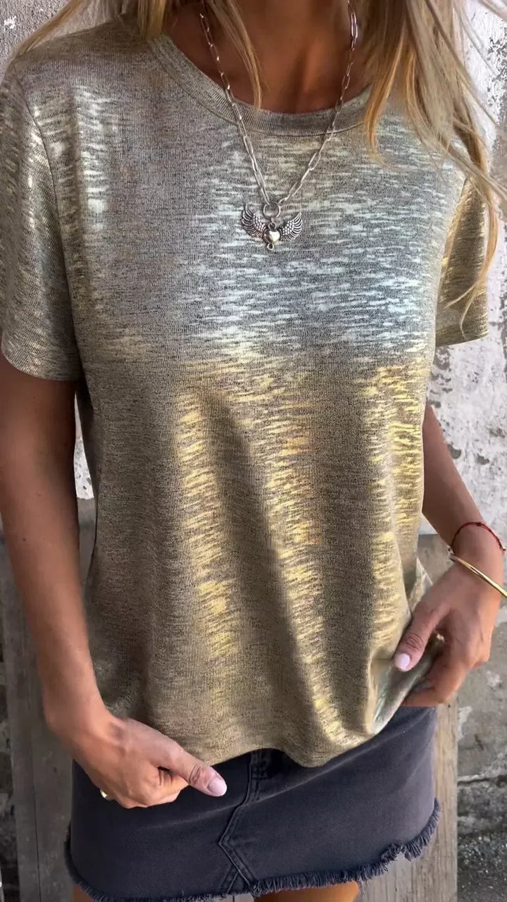Stilla | Varmeprægning T-shirt Med Korte Ærmer