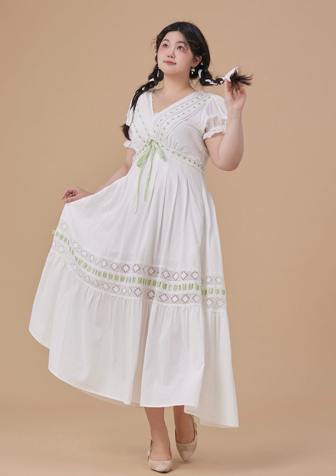 Stilla | Plus Green Apple Paradise Kjole