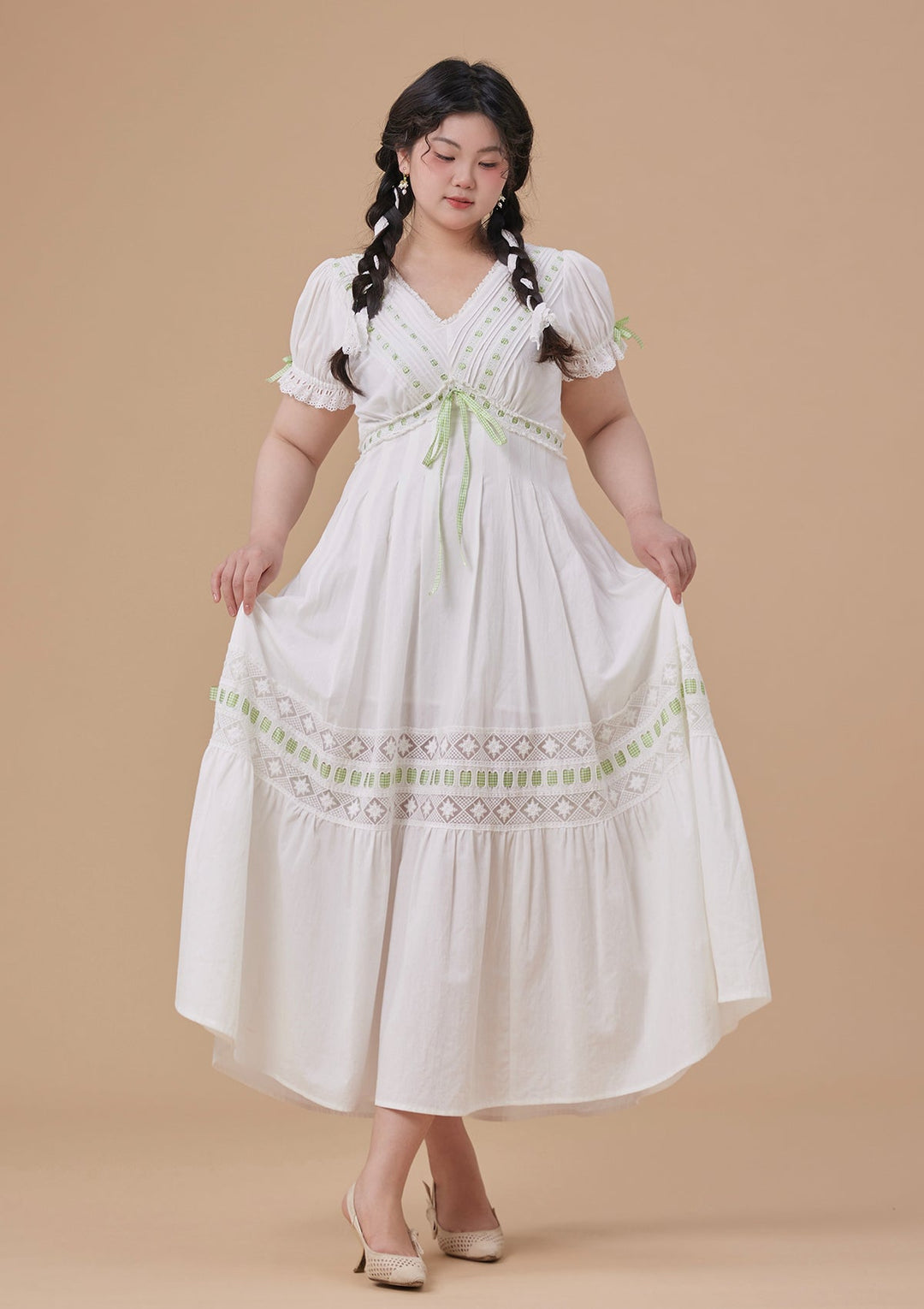 Stilla | Plus Green Apple Paradise Kjole