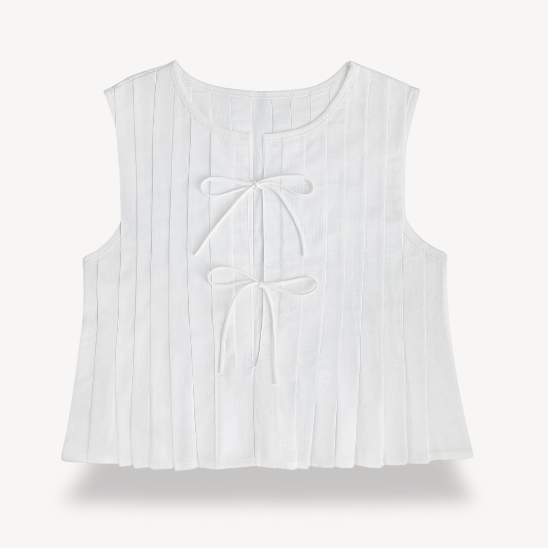 Stilla | Kvinders Linned Plisseret Knytte foran Top