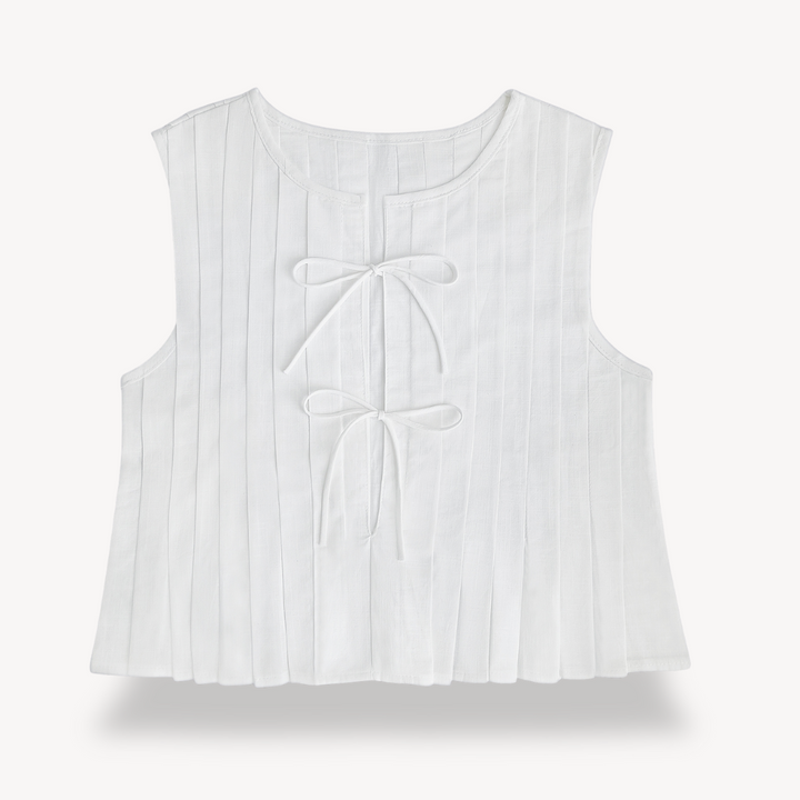Stilla | Kvinders Linned Plisseret Knytte foran Top