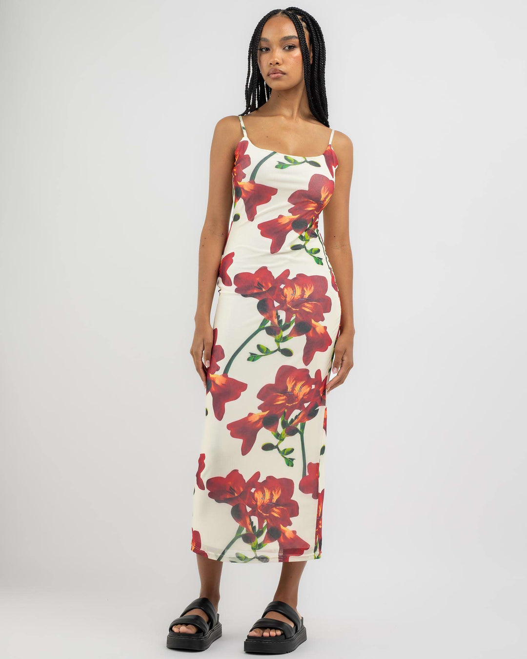 Stilla | Blomsterprint Maxikjole Hvid