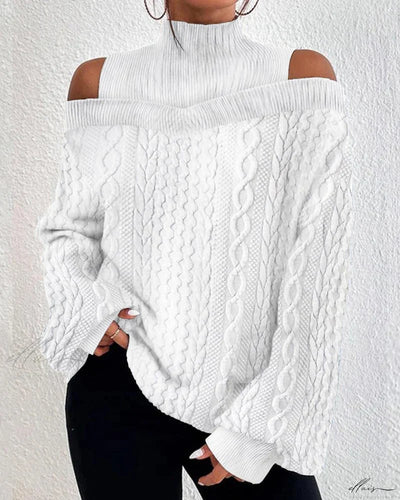 Stilla | Stilfuld Cold Shoulder Top Med Struktur Detaljer
