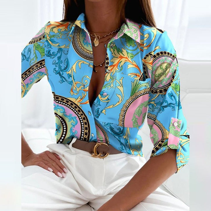 Stilla | Bluse Med Omklappet Krave