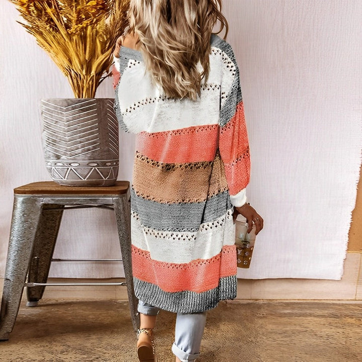 Stilla | Lang Cardigan Farveblok