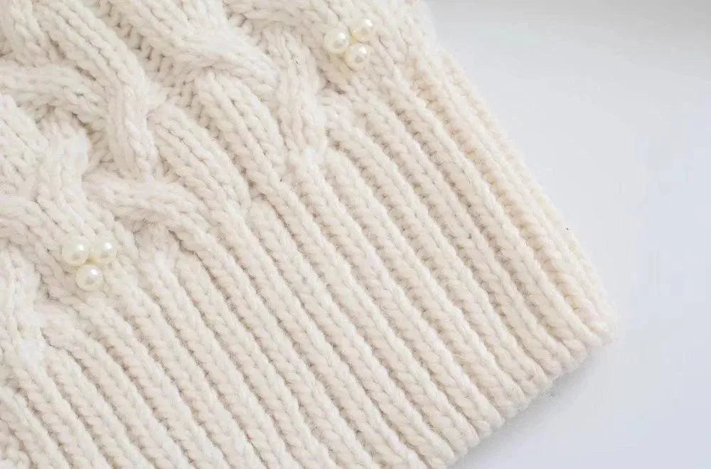 Stilla | Crop Vintage Strikjakke Pullover