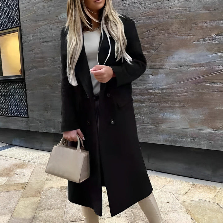 Stilla | Elegant Lang Frakke Med Dobbeltknaplukning