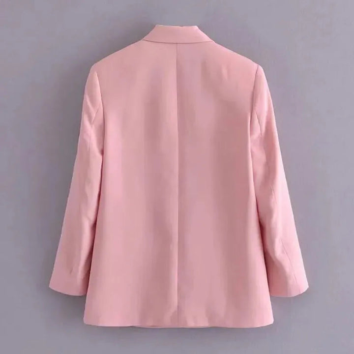 Stilla | Kvinder Rosa Dobbeltknappet Blazer Kvinder - Formelt-Erhvervsmæssigt - Ensfarvet-Nedtonet