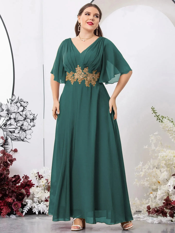 Stilla | Kvindernes 1 7xl Mode Designer Brudepige Chiffon Lange Kjoler (plus Størrelse)