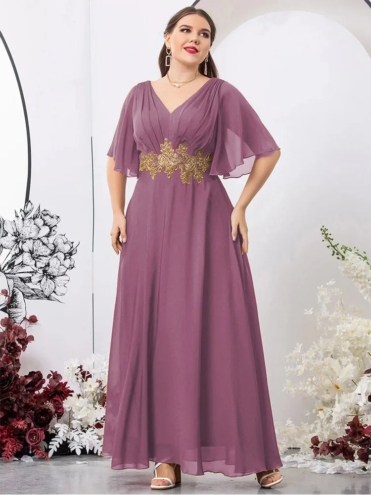 Stilla | Kvindernes 1 7xl Mode Designer Brudepige Chiffon Lange Kjoler (plus Størrelse)