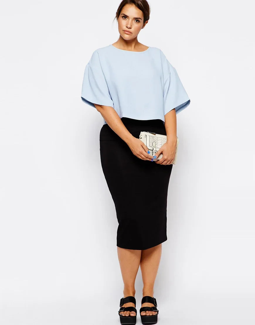 Stilla | Kvinders 2 8xl Mode Designer Bodycon Midi Skirts (plus Størrelse)
