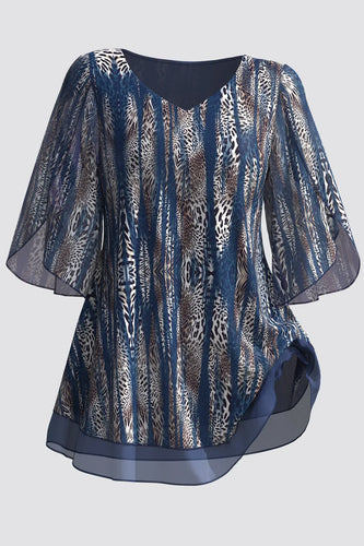 Stilla | Kvinders 3 5xl Mode Designer Toppe Bluse T-Shirts (plus Størrelse)