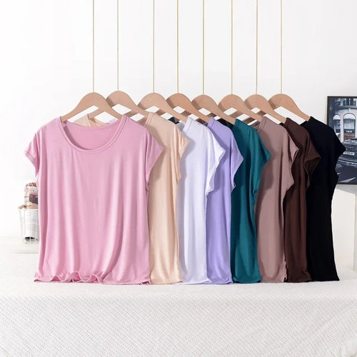 Stilla | Kvinders 3 8xl Modal Mode Designer Bluser T-Shirts (plus Størrelse)