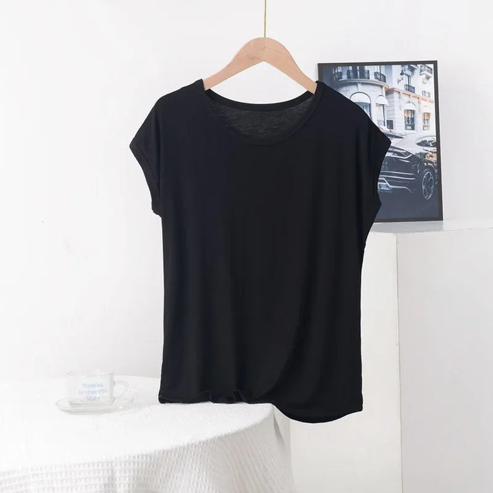 Stilla | Kvinders 3 8xl Modal Mode Designer Bluser T-Shirts (plus Størrelse)
