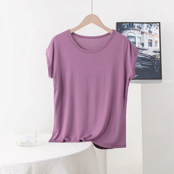 Stilla | Kvinders 3 8xl Modal Mode Designer Bluser T-Shirts (plus Størrelse)
