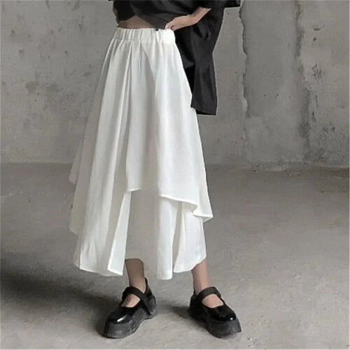 Stilla | Kvindernes Asymmetrisk Lagdelt Mode Designerskørt (midi)