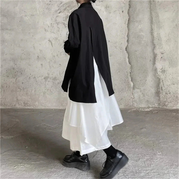 Stilla | Kvindernes Asymmetrisk Lagdelt Mode Designerskørt (midi)