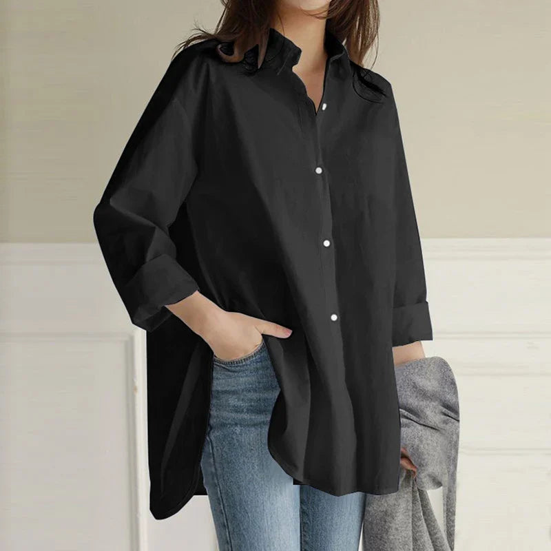 Stilla | Kvinders Asymmetrisk Skjorte Mode Designer 4 8xl Langærmede Toppe (plus Størrelse)