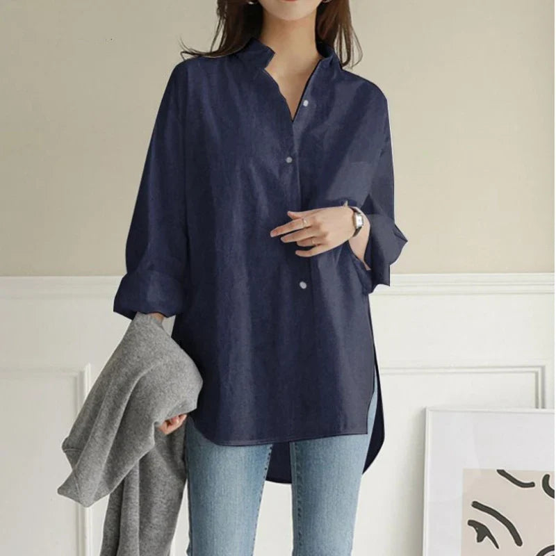 Stilla | Kvinders Asymmetrisk Skjorte Mode Designer 4 8xl Langærmede Toppe (plus Størrelse)