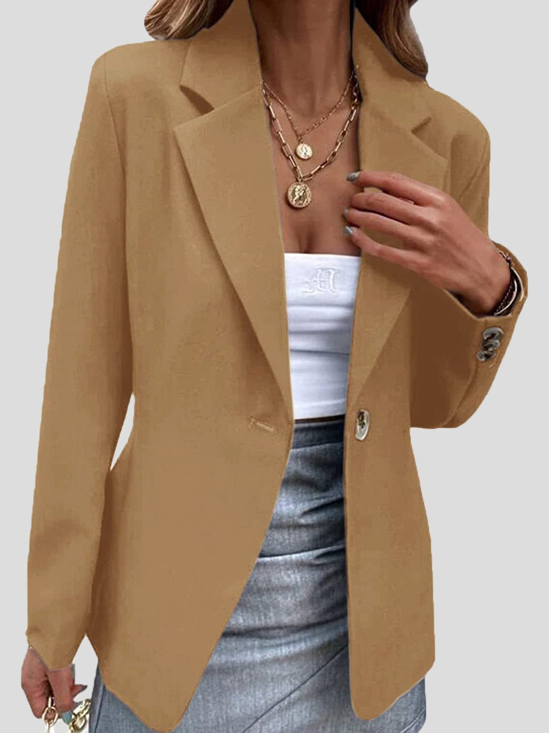 Stilla | Dame Blazere Enkle Revers En Knap Blazere