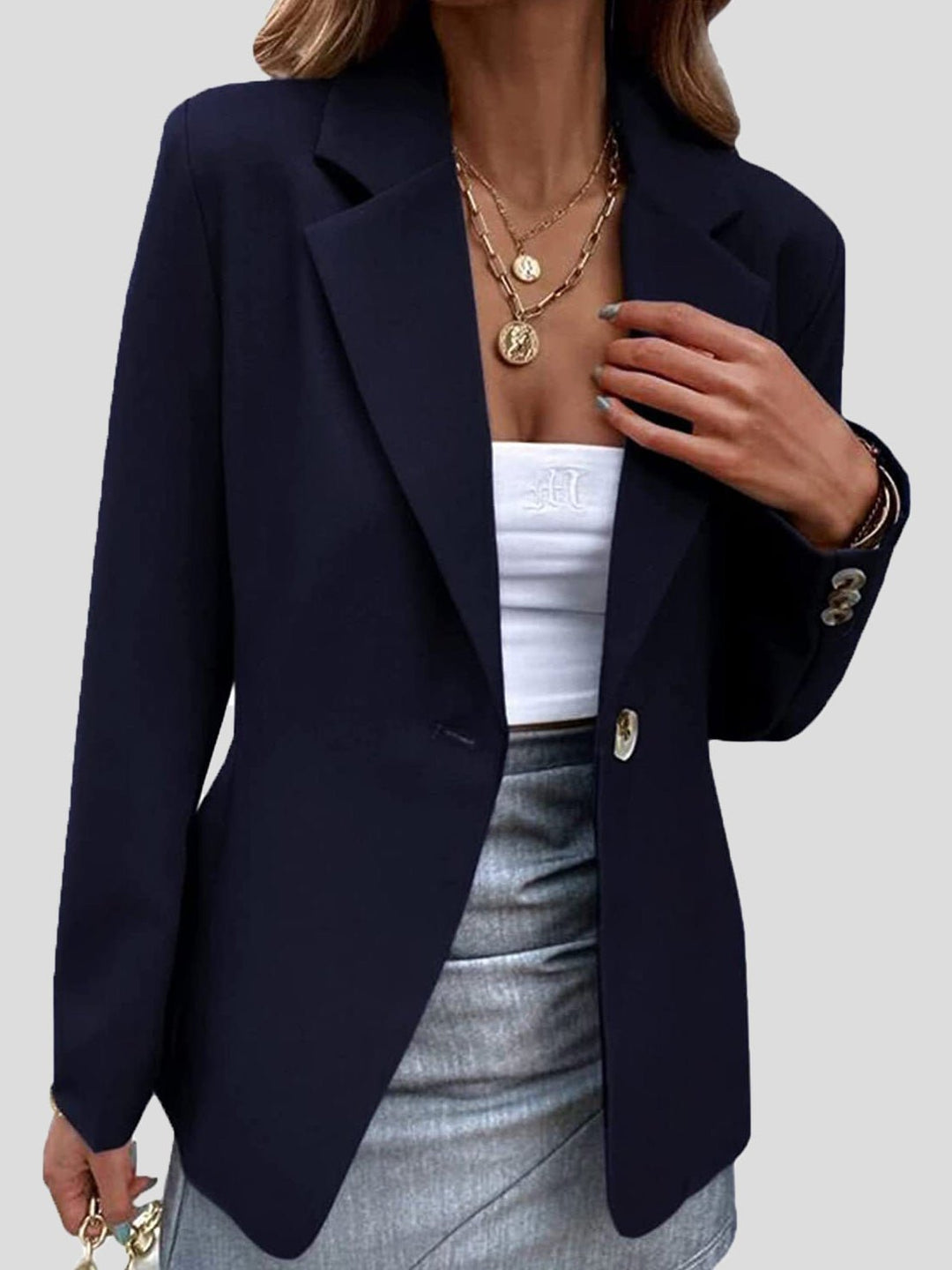 Stilla | Dame Blazere Enkle Revers En Knap Blazere