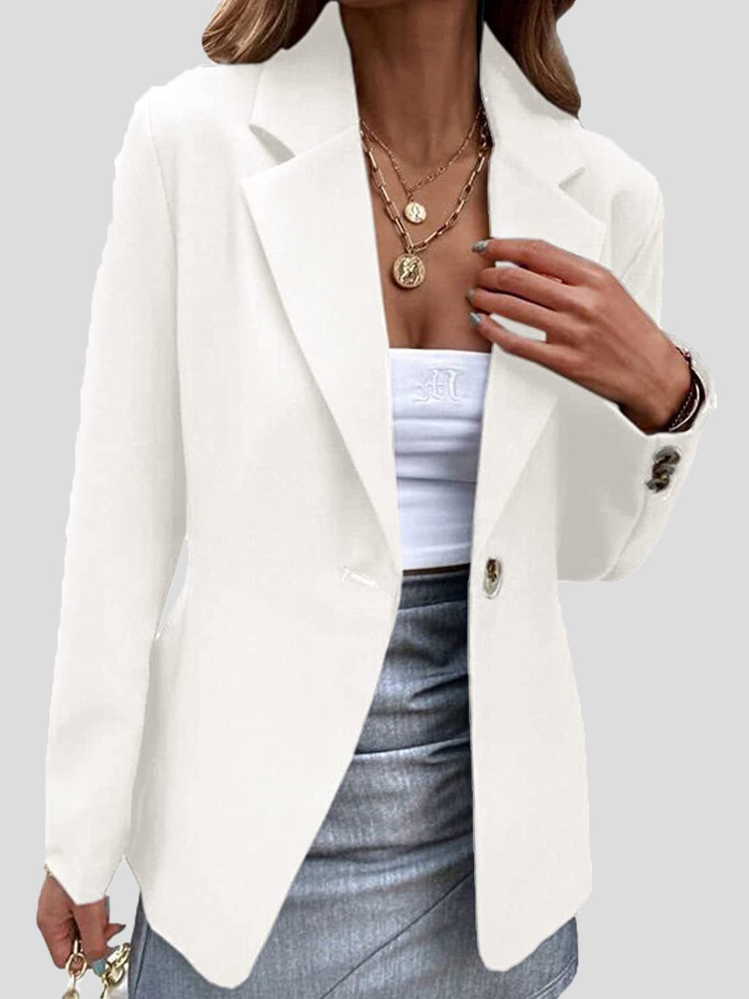 Stilla | Dame Blazere Enkle Revers En Knap Blazere