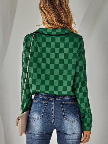 Stilla | Kvinders Bluser Mode Slim Ternet Langærmet Bluse