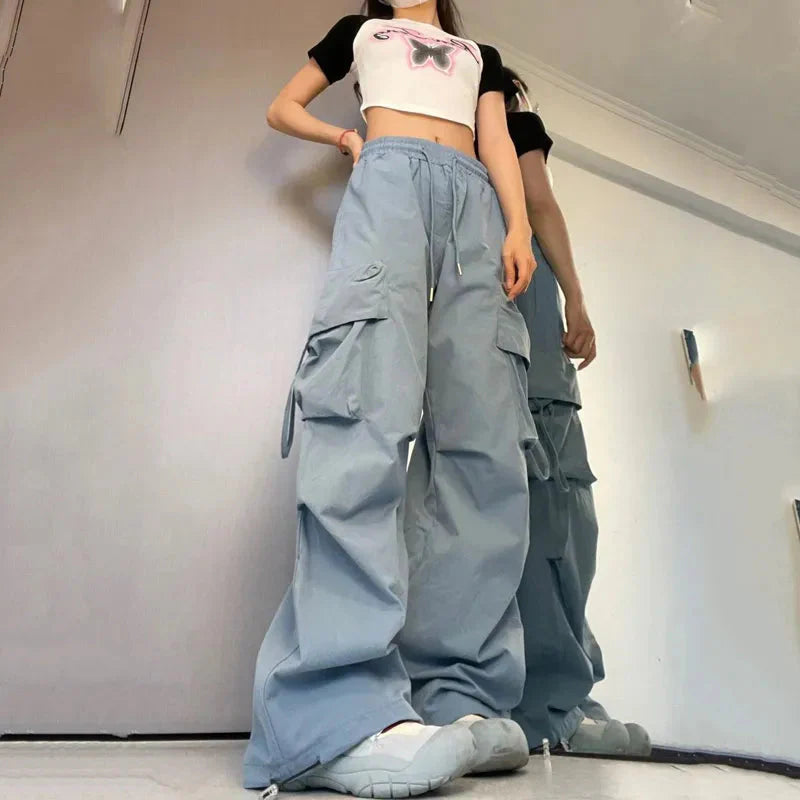 Stilla | Kvinders Cargo Bred Ben Høj Talje Mode Designer Bukser