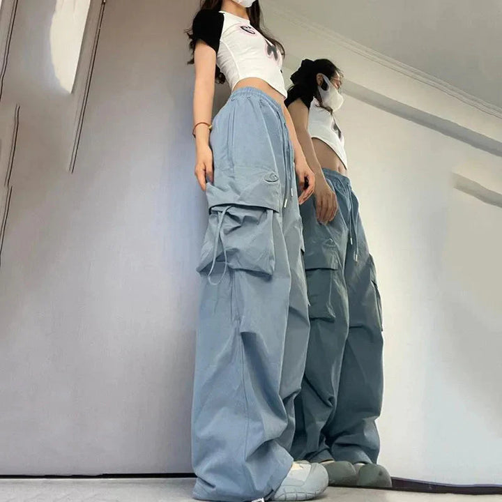 Stilla | Kvinders Cargo Bred Ben Høj Talje Mode Designer Bukser