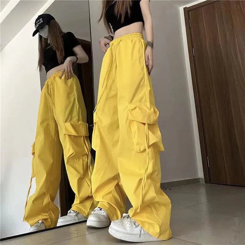 Stilla | Kvinders Cargo Bred Ben Høj Talje Mode Designer Bukser