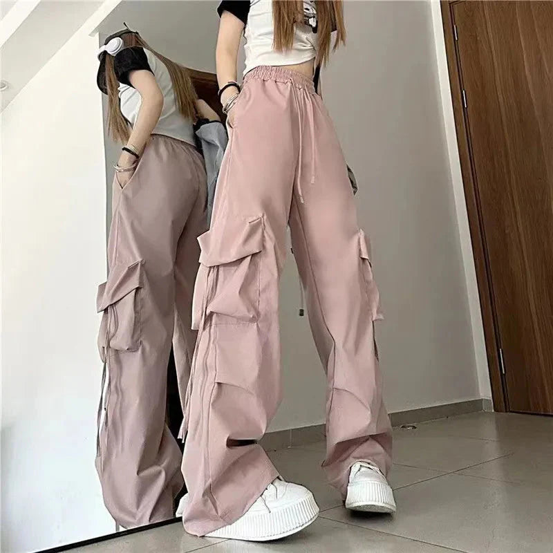 Stilla | Kvinders Cargo Bred Ben Høj Talje Mode Designer Bukser
