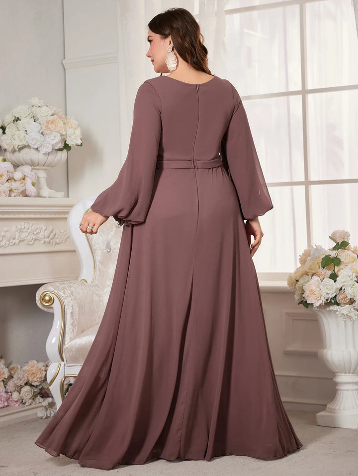 Stilla | Kvinders Chiffon 2 5xl Mode Designer Paillet Lange Kjoler (plus Størrelse)