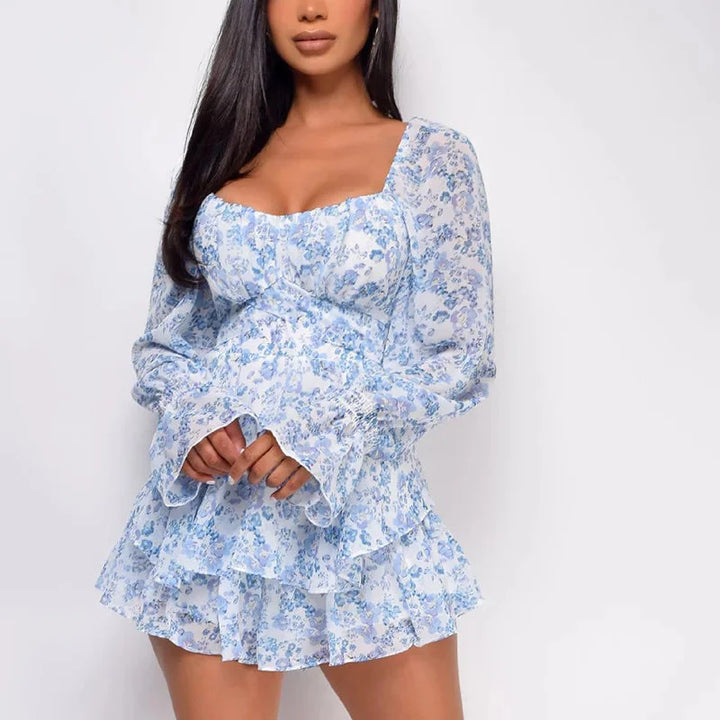 Stilla | Kvinders Chiffon Blomster Ruffled Mode Designer Playsuit Rompers