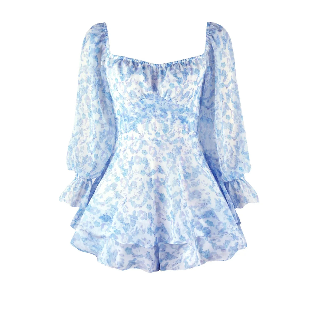 Stilla | Kvinders Chiffon Blomster Ruffled Mode Designer Playsuit Rompers