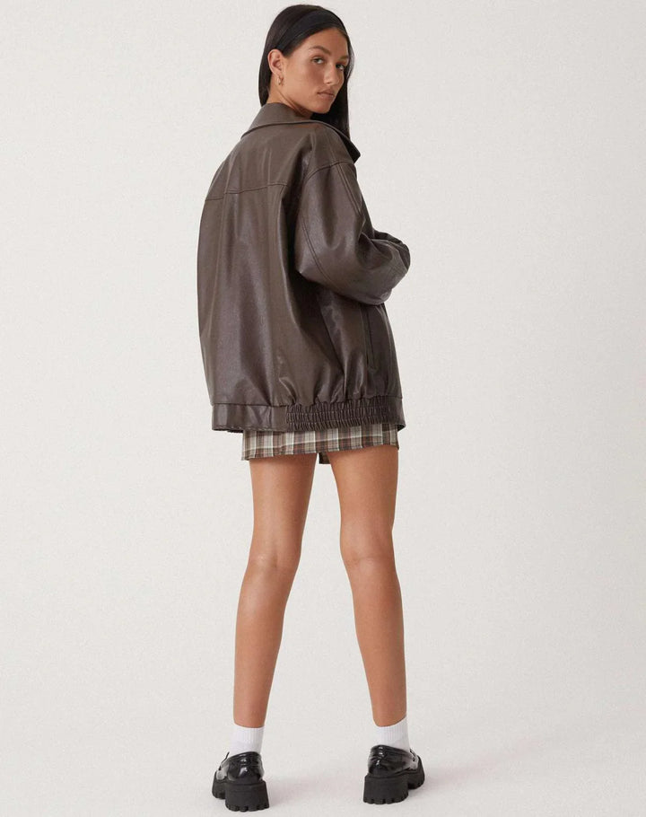 Stilla | Størrelse Pu Jakke Trendy Streetwear