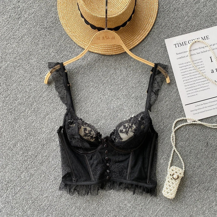 Stilla | Kvinders Korsæt Crop Top Mode Blonde Spaghetti Stropper Designer Singletter
